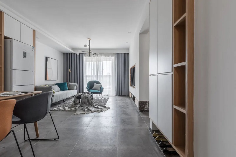 92平米現(xiàn)代簡約設計，不做電視柜更簡練舒適