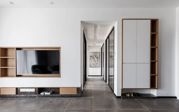 92平米現(xiàn)代簡約設計，不做電視柜更簡練舒適