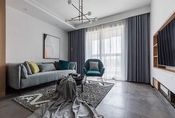 92平米現(xiàn)代簡約設計，不做電視柜更簡練舒適