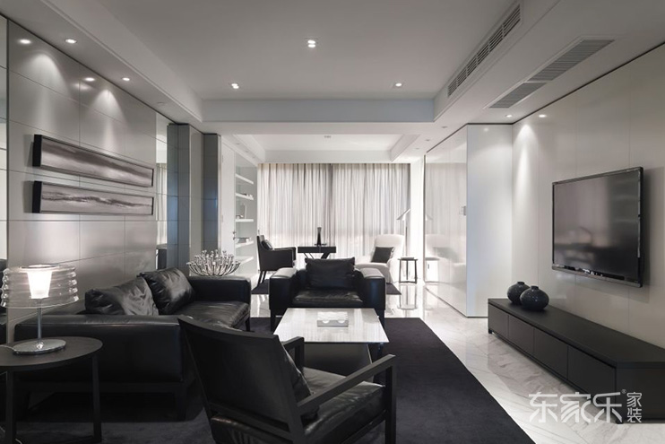 湘潭萬(wàn)境水岸88平米現(xiàn)代風(fēng)格裝修案例