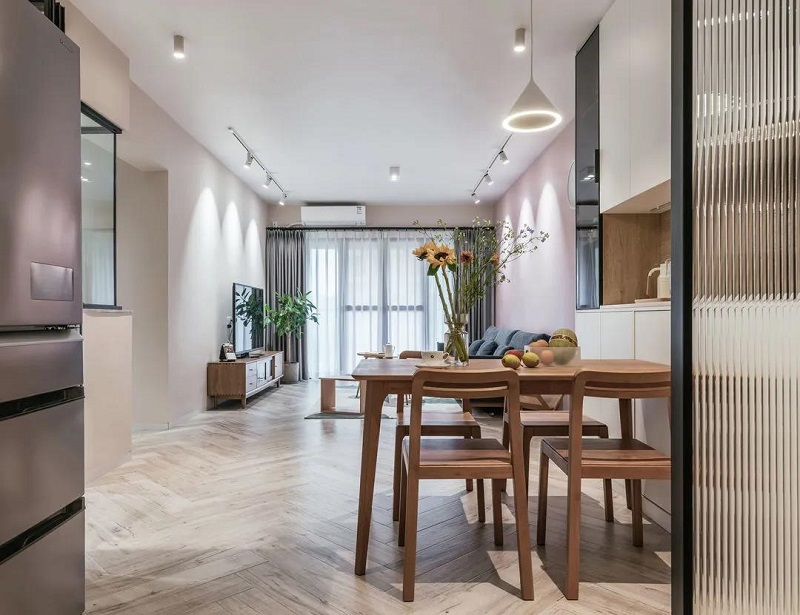 108平米現(xiàn)代簡約效果圖，不做電視墻裝修效果一樣好